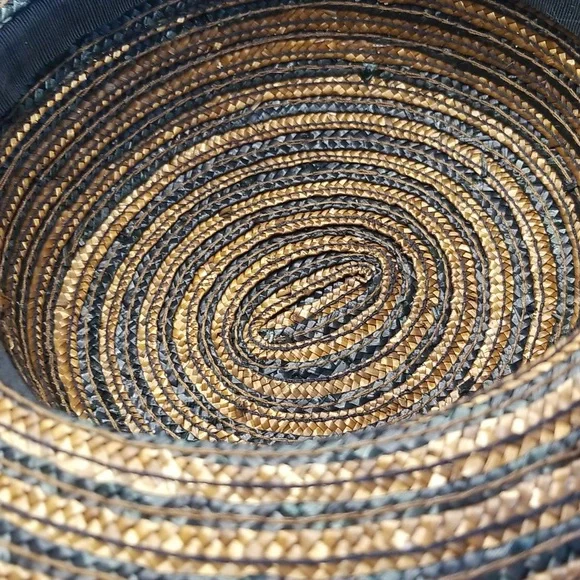 Straw Hat, Black and Brown, Like New, OS, $29 - Picture 9 of 9